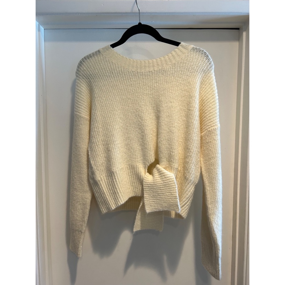 Petal & Pup Cream Knit Tie-Front Sweater